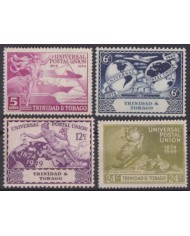 F-EX60164 TRINIDAD & TOBAGO IS 1949 NO GUM UPU SET.