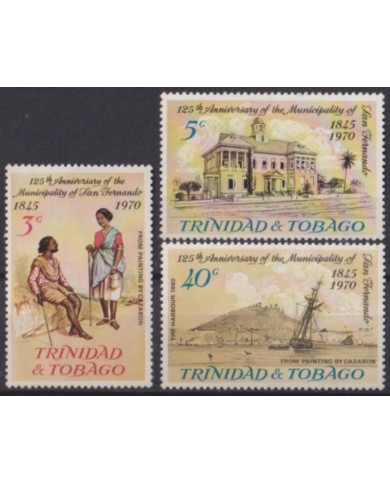 F-EX60161 TRINIDAD & TOBAGO IS MNH 1970 125th ANNIV S. FERNANDO SHIP INDIGENOUS.
