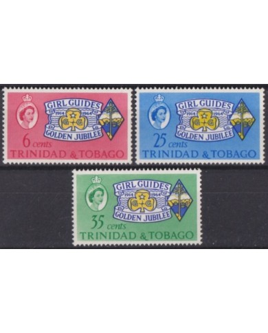 F-EX60162 TRINIDAD & TOBAGO IS MNH 1964 GIRL GUIDE SCOUT GOLDEN JUBILEE SET.