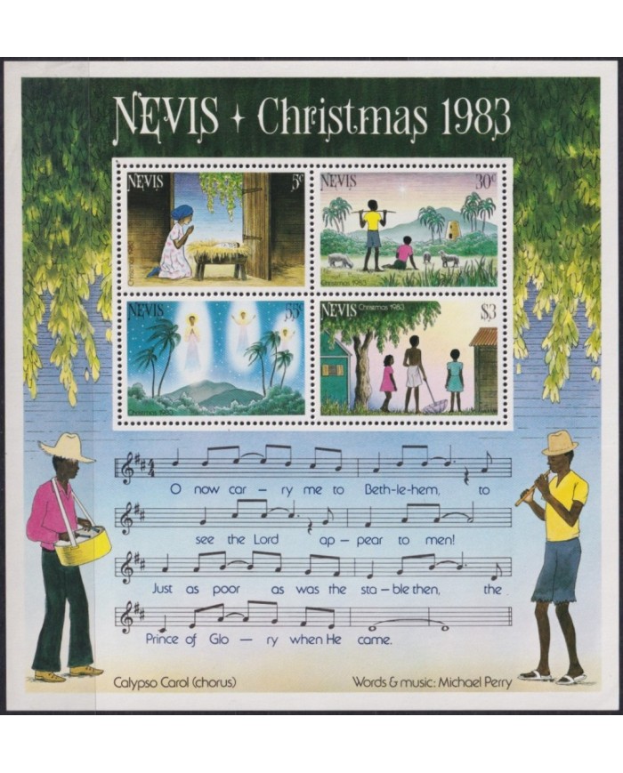 F-EX59733 NEVIS MNH 1983 CHRISTMAS NAVIDAD MUSIC CALYPSO CAROL.