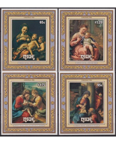 F-EX60172 NIUE MNH 1985 CHRISTMAS NAVIDAD IMPERFORATED ART PAINTING CORREGGIO.