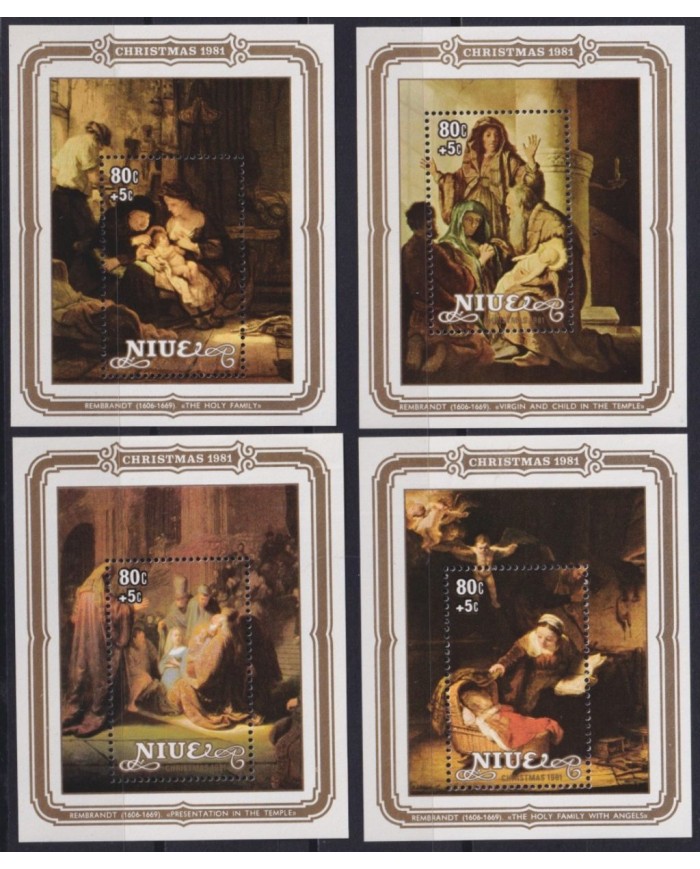 F-EX60173 NIUE MNH 1981 CHRISTMAS NAVIDAD ART PAINTING REMBRANDT.