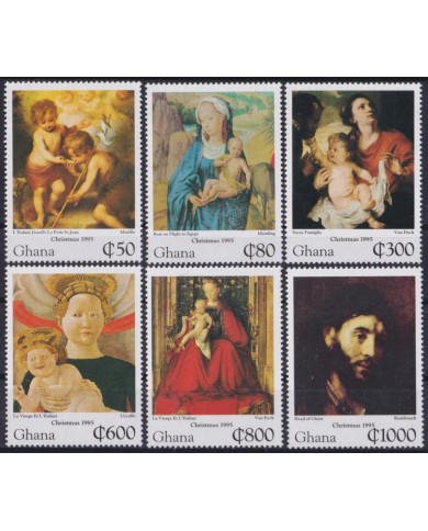 F-EX60177 GHANA MNH 1995 CHRISTMAS NAVIDAD ART PAINTING VAN DICK MEMLING MURILLO.