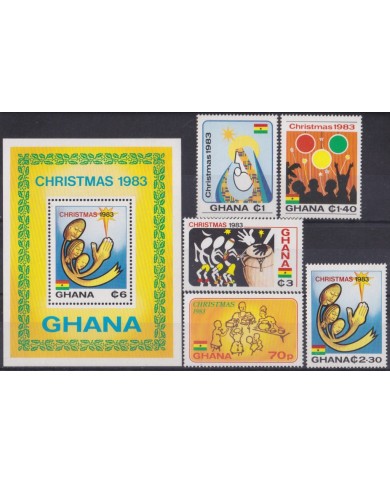 F-EX60180 GHANA MNH 1983 CHRISTMAS NAVIDAD ART RELIGION DRAWING.