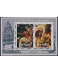 F-EX60182 NIUE MNH 1978 EASTER PASCUA ART PANTING VATICAN GALLERIES CARAVAGGIO BELLINI.