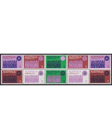 F-EX59736 AUSTRALIA MNH 1971 CHRISTMAS NAVIDAD ART DRAWING.