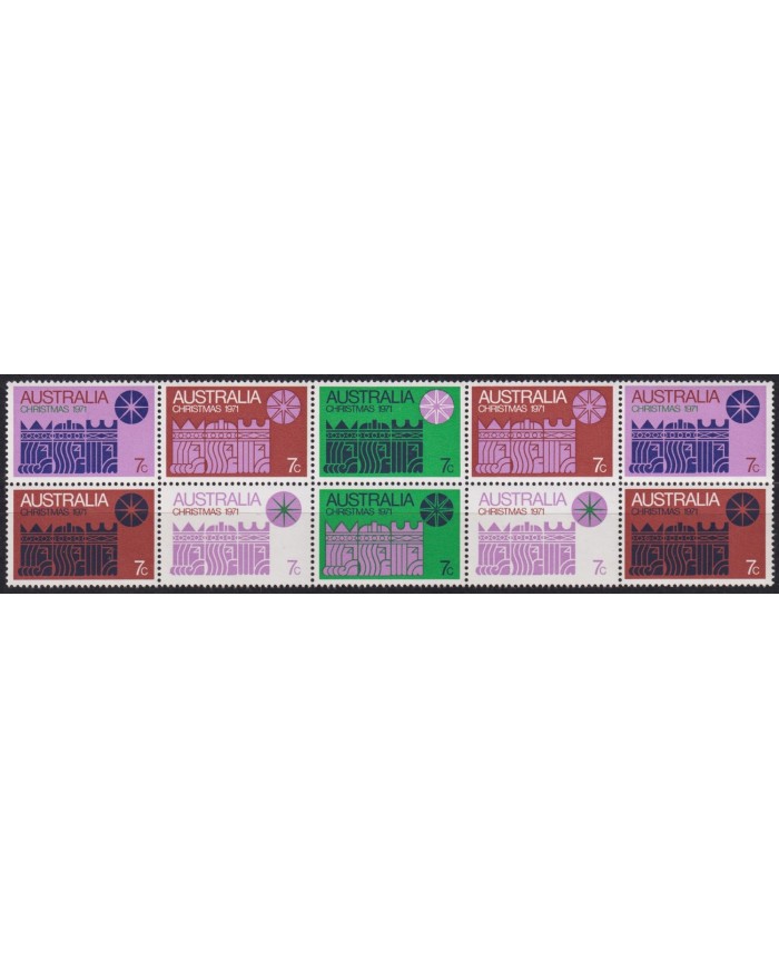 F-EX59736 AUSTRALIA MNH 1971 CHRISTMAS NAVIDAD ART DRAWING.