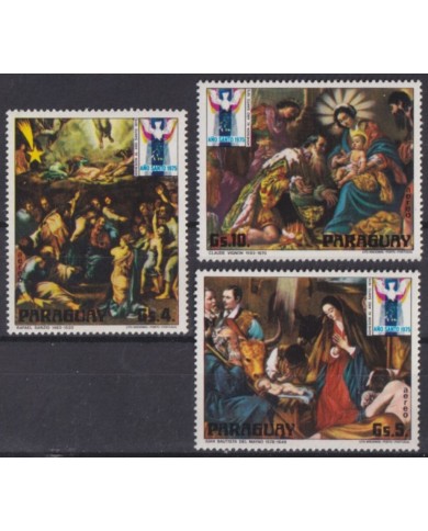 F-EX60184 PARAGUAY MNH 1975 HOLLY YEAR NAVIDAD ART PAINTING RAPHAEL, VIGNON.