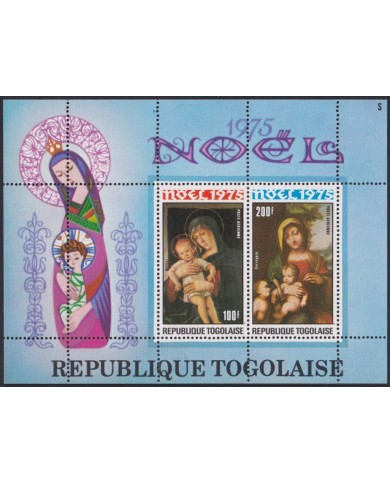 F-EX60150 TOGO MNH 1975 CHRISTMAS NAVIDAD ART PAINTING BELLINI CORREGGIO.