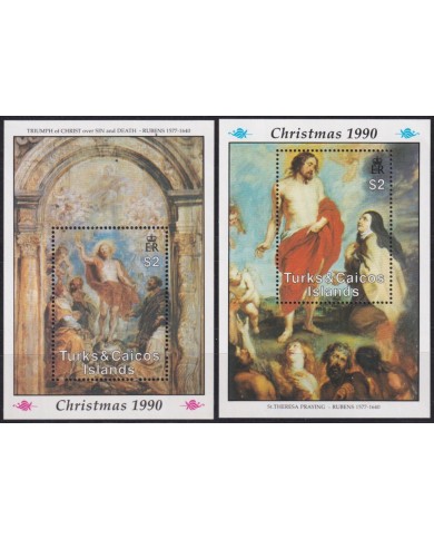 F-EX60186 TURKS & CAICOS MNH 1990 CHRISTMAS NAVIDAD ART PAINTING RUBENS.