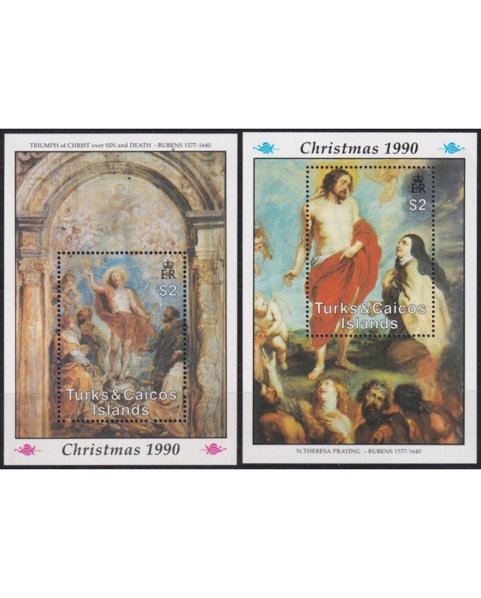 F-EX60186 TURKS & CAICOS MNH 1990 CHRISTMAS NAVIDAD ART PAINTING RUBENS.