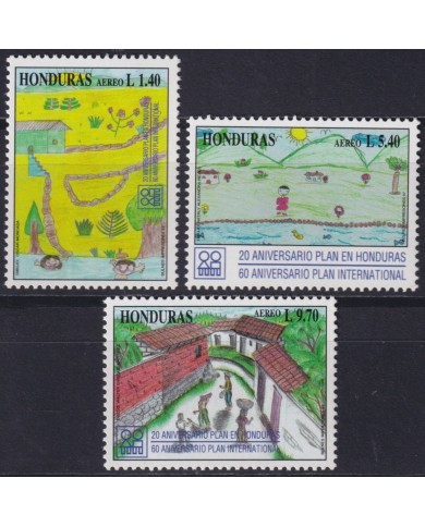 F-EX59500 HONDURAS 1997 MNH INTERNATIONAL & NATIONAL PLAN ANNIV. CHILD DRAWING.