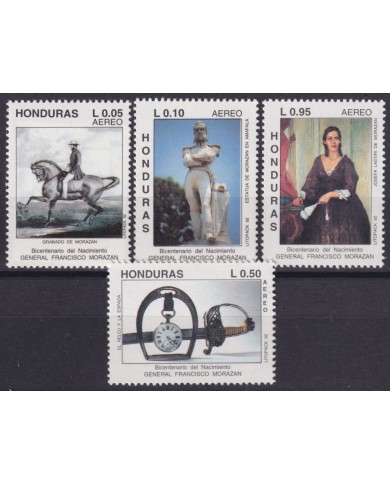 F-EX59481 HONDURAS 1992 MNH BICENTENARY OF FRANCISCO MORAZAN.