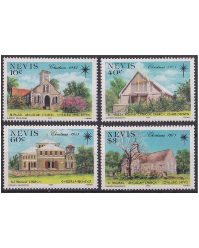F-EX59240 NEVIS 1985 MNH CHRISTMAS NAVIDAD CHURCHS IGLESIAS.