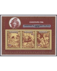 F-EX59191 PENRHYN 1986 MNH CHRISTMAS NAVIDAD ART PAINTING REMBRANDT ENGRAVING.