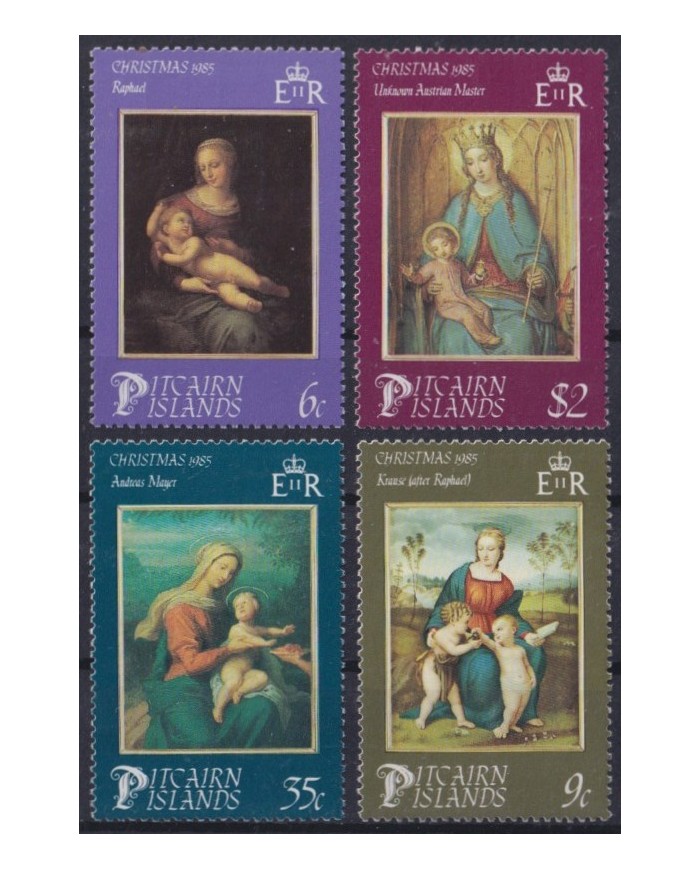 F-EX59211 PITCAIRN IS 1985 MNH CHRISTMAS NAVIDAD ART PAINTING RAPHAEL MADONNA.