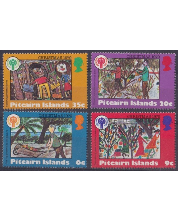 F-EX59210 PITCAIRN IS 1979 MNH CHRISTMAS NAVIDAD UNICEF CHILDREN DRAWING.