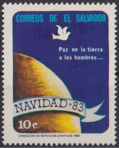 F-EX59257 EL SALVADOR 1983 MNH CHRISTMAS NAVIDAD EARTH PLANET PIGEON.