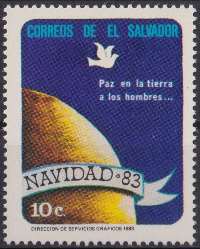 F-EX59257 EL SALVADOR 1983 MNH CHRISTMAS NAVIDAD EARTH PLANET PIGEON.