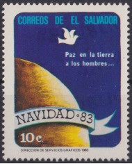 F-EX59257 EL SALVADOR 1983 MNH CHRISTMAS NAVIDAD EARTH PLANET PIGEON.