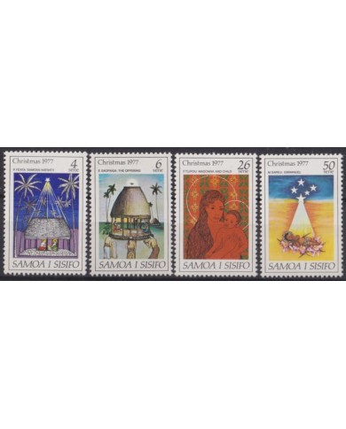 F-EX59224 SAMOA I SISIFO 1977 MNH CHRISTMAS NAVIDAD RELIGION DRAWING.