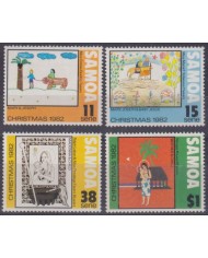 F-EX59122 SAMOA 1986 MNH CHRISTMAS NAVIDAD RELIGION CHILDREN DRAWING.
