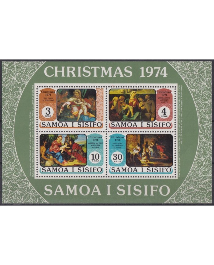 F-EX59193 SAMOA I SISIFO 1974 MNH CHRISTMAS NAVIDAD RUBENS TITIAN LOTTO SEBASTIANO.