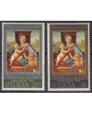 F-EX59231 STA LUCIA 1967 MNH CHRISTMAS NAVIDAD ART PAINTING RAPHAEL MADONNA.