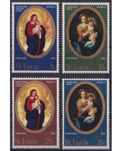 F-EX59233 STA LUCIA 1968 MNH CHRISTMAS NAVIDAD ART PAINTING MURILLO.