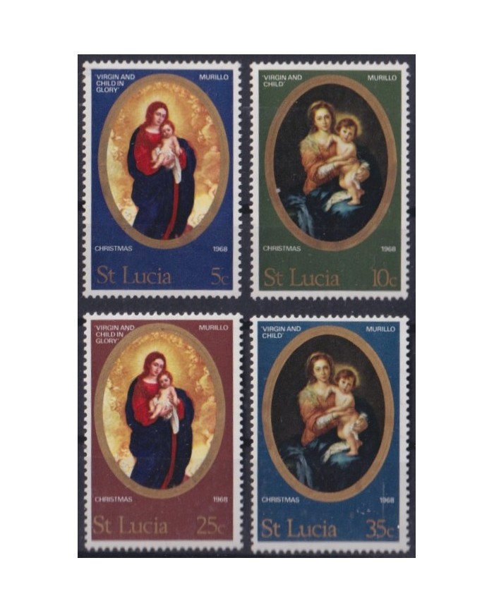 F-EX59233 STA LUCIA 1968 MNH CHRISTMAS NAVIDAD ART PAINTING MURILLO.