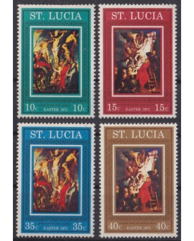 F-EX59235 STA LUCIA 1971 MNH EASTER PASCUA ART PAINTING RUBENS.