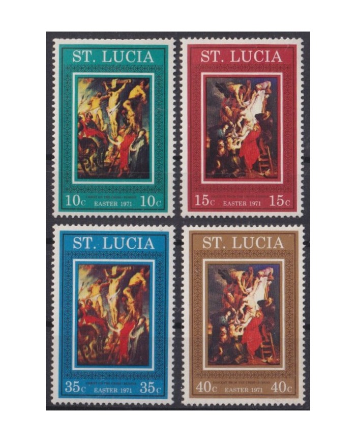 F-EX59235 STA LUCIA 1971 MNH EASTER PASCUA ART PAINTING RUBENS.