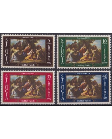 F-EX59236 STA LUCIA 1972 MNH CHRISTMAS NAVIDAD ART PAINTING SEBASTIANO RICCI.