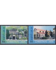 F-EX59269 STA LUCIA 2005 MNH CHRISTMAS NAVIDAD CHURCH RELIGION BUILDING.
