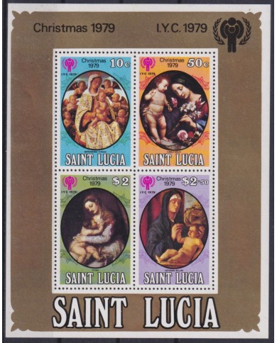 F-EX59266 STA LUCIA 1979 MNH CHRISTMAS NAVIDAD ART PAINTING BELLINI TITIAN DOLCI.