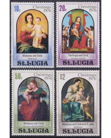 F-EX59242 STA LUCIA 1976 MNH CHRISTMAS NAVIDAD ART PAINTING MURILLO ANDRE ISENBRANDT.