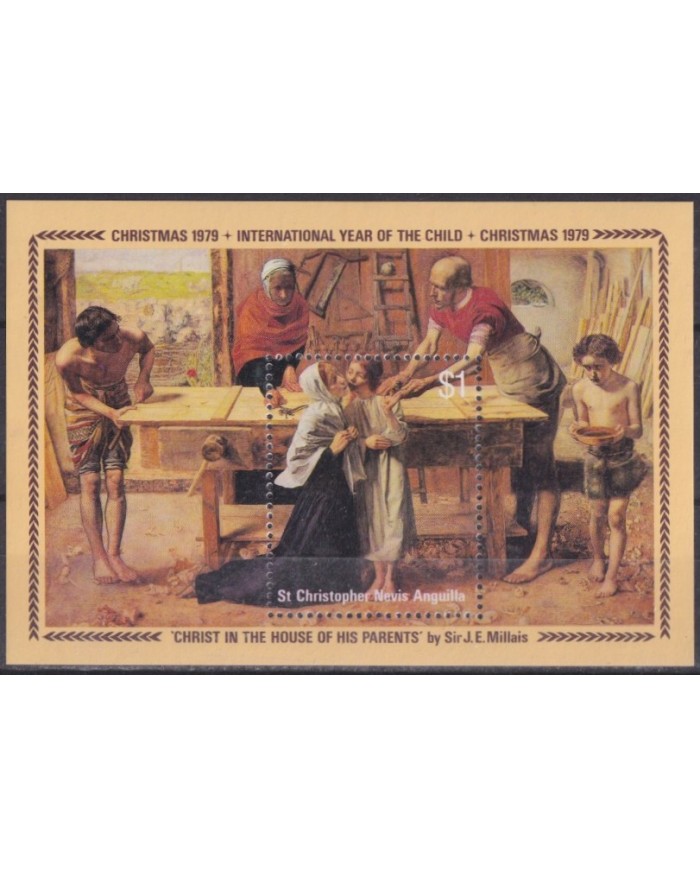 F-EX59113 ST CHRISTOPHER NEVIS ANGUILLA 1979 MNH CHRISTMAS NAVIDAD RELIGION ART PAINTING MILLAIS.