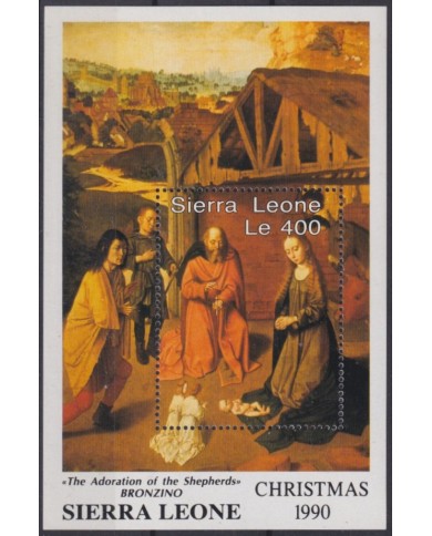 F-EX59202 SIERRA LEONE 1990 MNH CHRISTMAS NAVIDAD ART PAINTING BRONZINO.