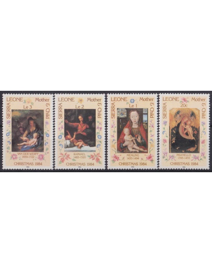 F-EX59216 SIERRA LEONE 1984 MNH CHRISTMAS NAVIDAD ART PAINTING RAPHAEL MEMLING.