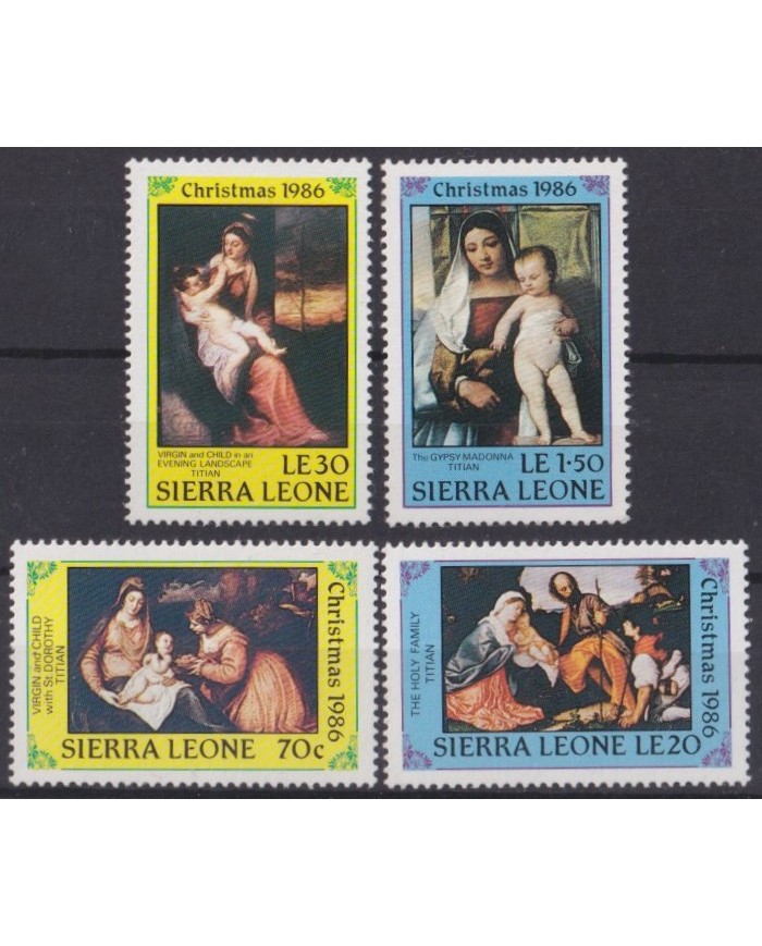 F-EX59217 SIERRA LEONE 1986 MNH CHRISTMAS NAVIDAD ART PAINTING TITIAN.