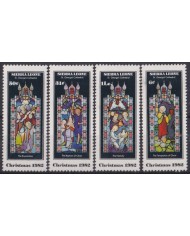F-EX59215 SIERRA LEONE 1982 MNH CHRISTMAS NAVIDAD ART PAINTING STAINED GLASS.