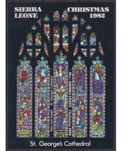 F-EX59194 SIERRA LEONE 1982 MNH CHRISTMAS NAVIDAD ART PAINTING STAINED GLASS.