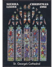 F-EX59194 SIERRA LEONE 1982 MNH CHRISTMAS NAVIDAD ART PAINTING STAINED GLASS.