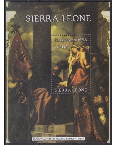 F-EX59195 SIERRA LEONE 1986 MNH CHRISTMAS NAVIDAD ART PAINTING TITIAN.
