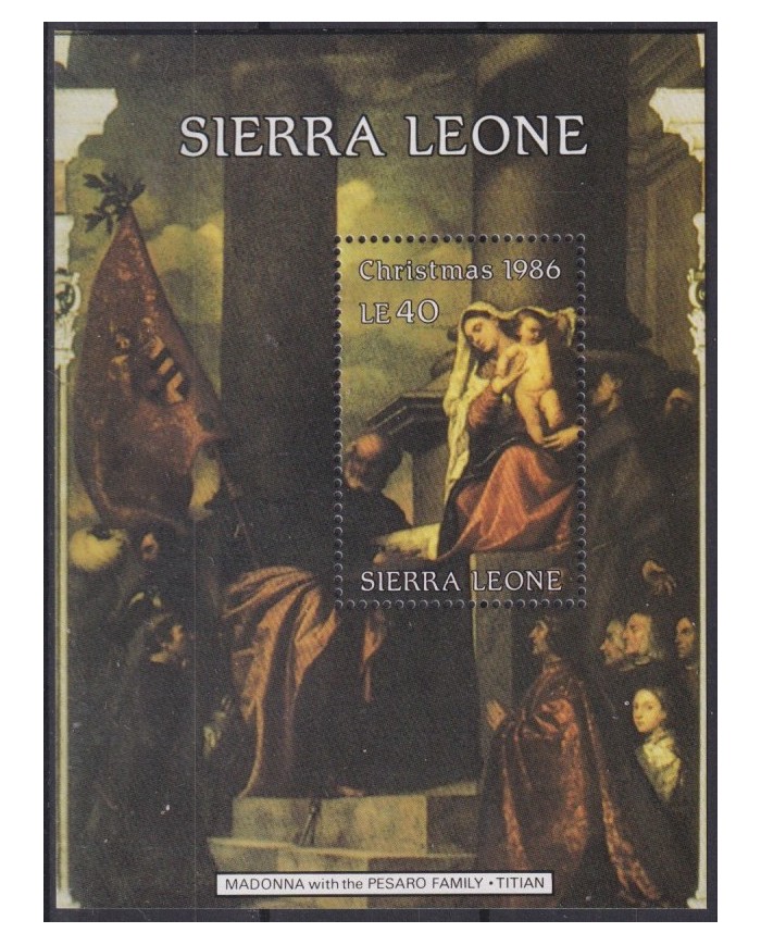 F-EX59195 SIERRA LEONE 1986 MNH CHRISTMAS NAVIDAD ART PAINTING TITIAN.
