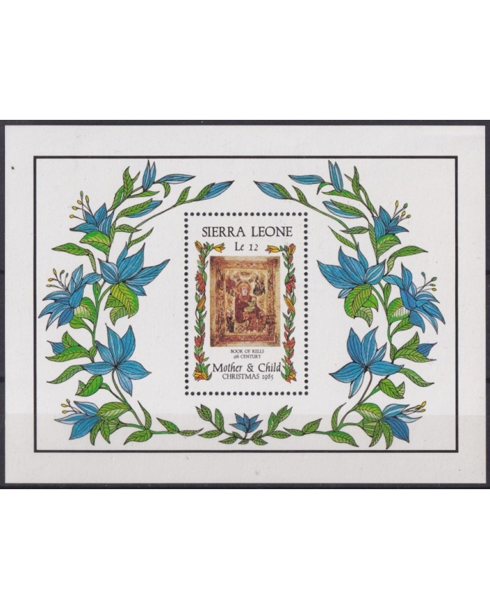 F-EX59196 SIERRA LEONE 1985 MNH CHRISTMAS NAVIDAD ART PAINTING BOOKS OF KELLS.