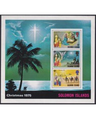 F-EX58417 SOLOMON IS 1975 MNH CHRISTMAS NAVIDAD BEACH LANDSCAPE RELIGION DRAWING.