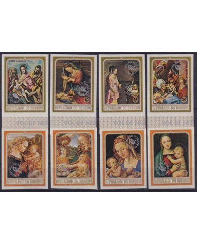 F-EX57030 BURUNDI 1969 MNH IMPERF CHRISTMAS NAVIDAD ART PANTING APOLLO 8 OVERPRINT.