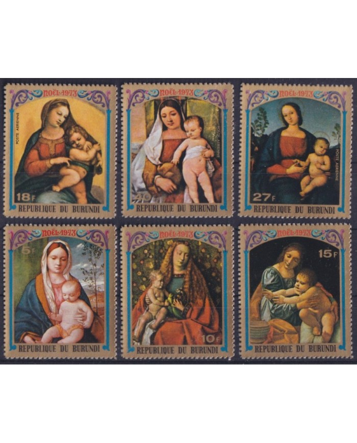 F-EX57026 BURUNDI 1973 MNH CHRISTMAS NAVIDAD ART PANTING RAPHAEL TITIAN BELLINI.