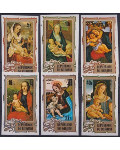 F-EX57025 BURUNDI 1974 MNH IMPERF CHRISTMAS NAVIDAD ART PANTING.
